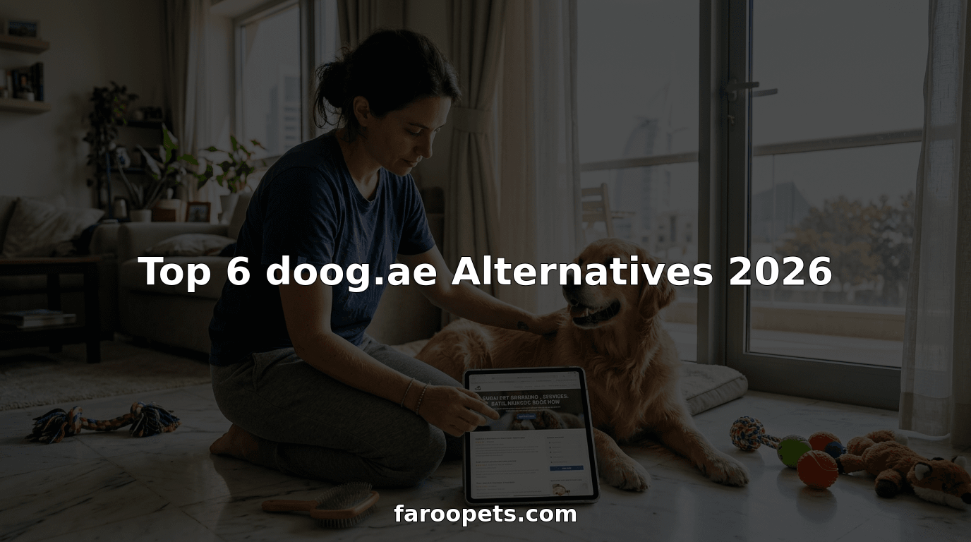 Dubai pet owner compares grooming services on tablet