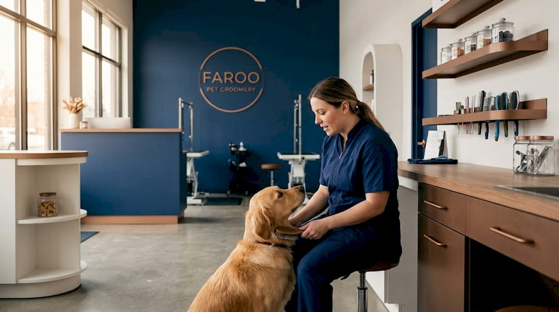 Woman bathing terrier with hypoallergenic shampoo