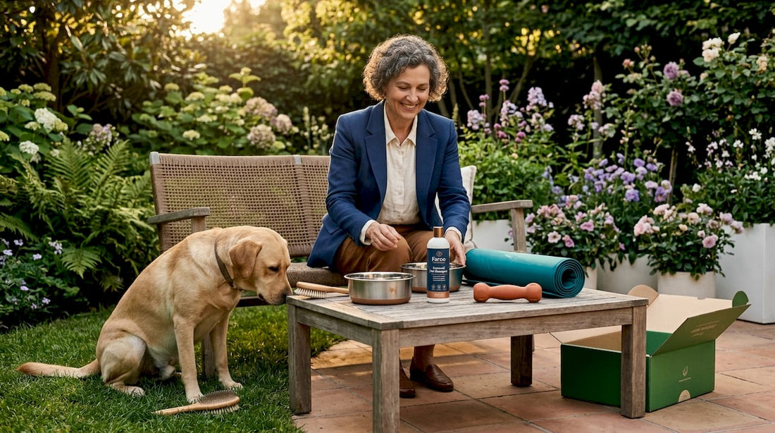 Dubai pet owner with safe pet products at home